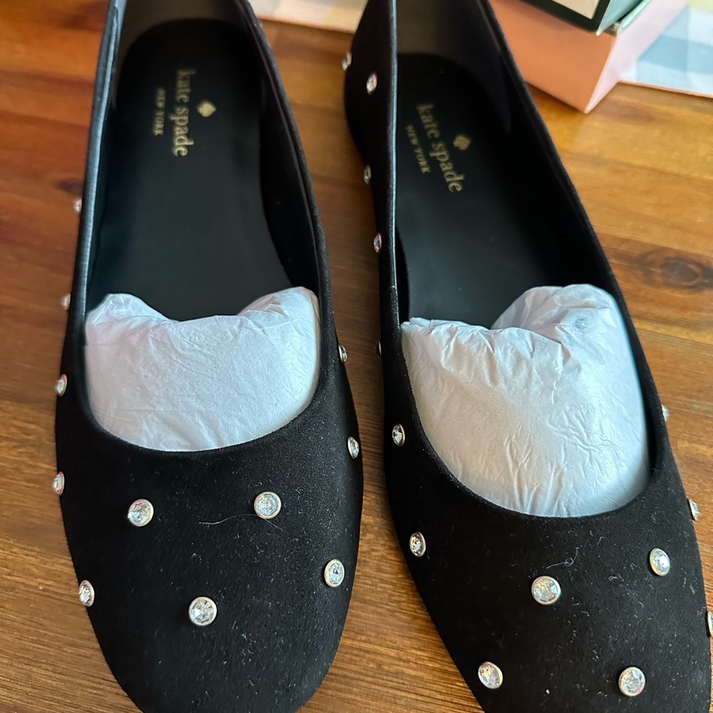 Kate Spade Marley suede flat size 11 never worn sold with the box and shoe bag
